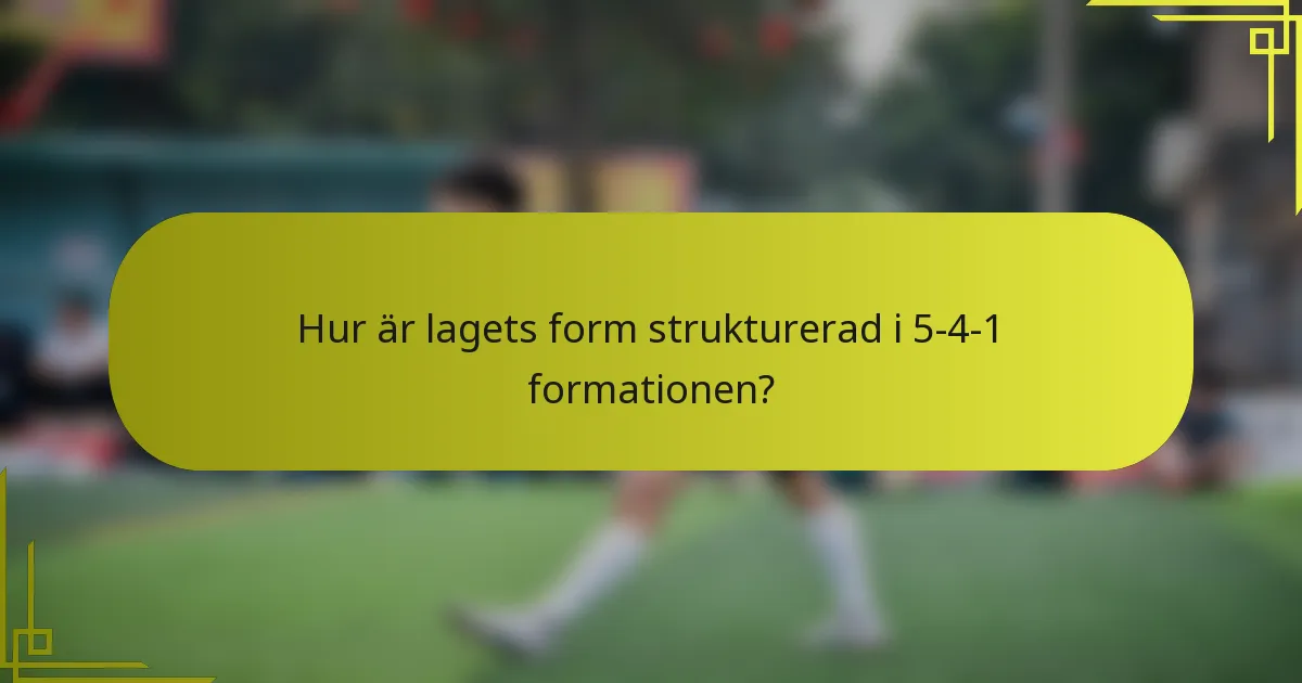 Hur är lagets form strukturerad i 5-4-1 formationen?