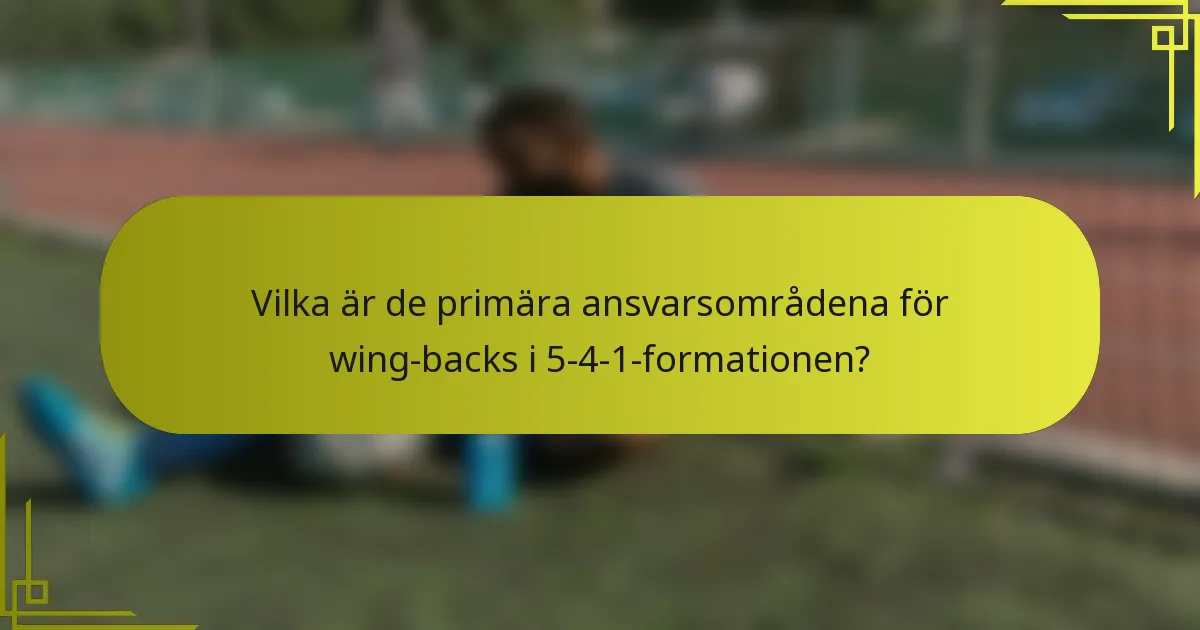 Vilka är de primära ansvarsområdena för wing-backs i 5-4-1-formationen?